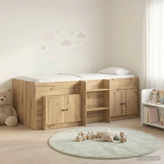 Struttura Letto Loft con Armadietto 3 pz Rovere Artigianale 3423381