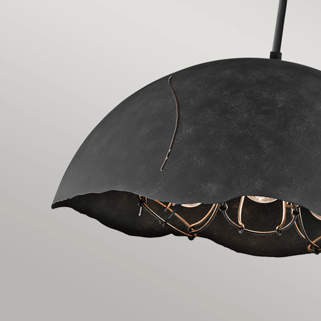 Lampada a sospensione Fracture Kichler nero 3xE27 Ø49,5cm