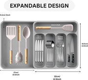 Organizzatore di Cucina Estensibile - Cassetto per Cucchiai e Forchette Adattabile per Cassetto Cucina - Organizzatore di Spatole e Forchette Sostenibile e Spazievitore