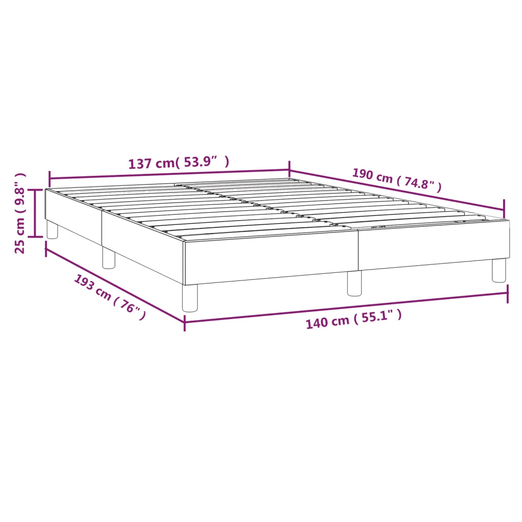 Struttura Letto a Rete a Molle-Giroletto Blu 140x190 cm in Tessuto 545734