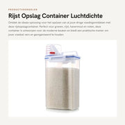 Contenitore di chiusura per cibo 2kg - Contenitore aereodinamico per cereali - Materiale PP sicuro per alimenti - Translucido - Con misurino - 15x7,5x29cm - Contenitore di chiusura per alimenti