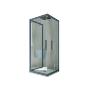 Box doccia 3 lati scorrevole 80x90x80 CM H 200 Vetro Trasparente Profilo Blu Navy mod. Kolors Trio