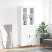 Credenza-Buffet-Armadio da cucina Bianca 69,5x34x180 cm in Legno Multistrato 562626