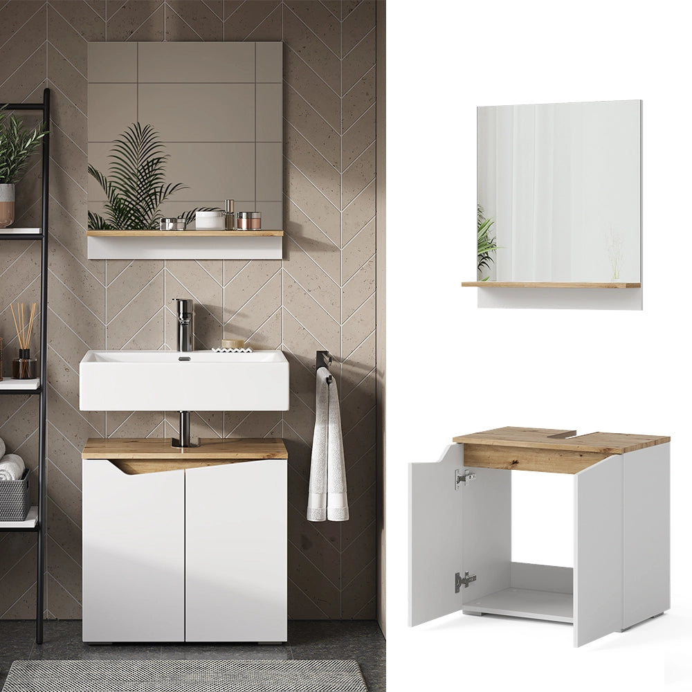 Vicco Set di mobili da bagno Bianco 2 parti
