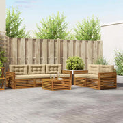 Set di divani da esterno con cuscino 6 pcs Naturale e Beige