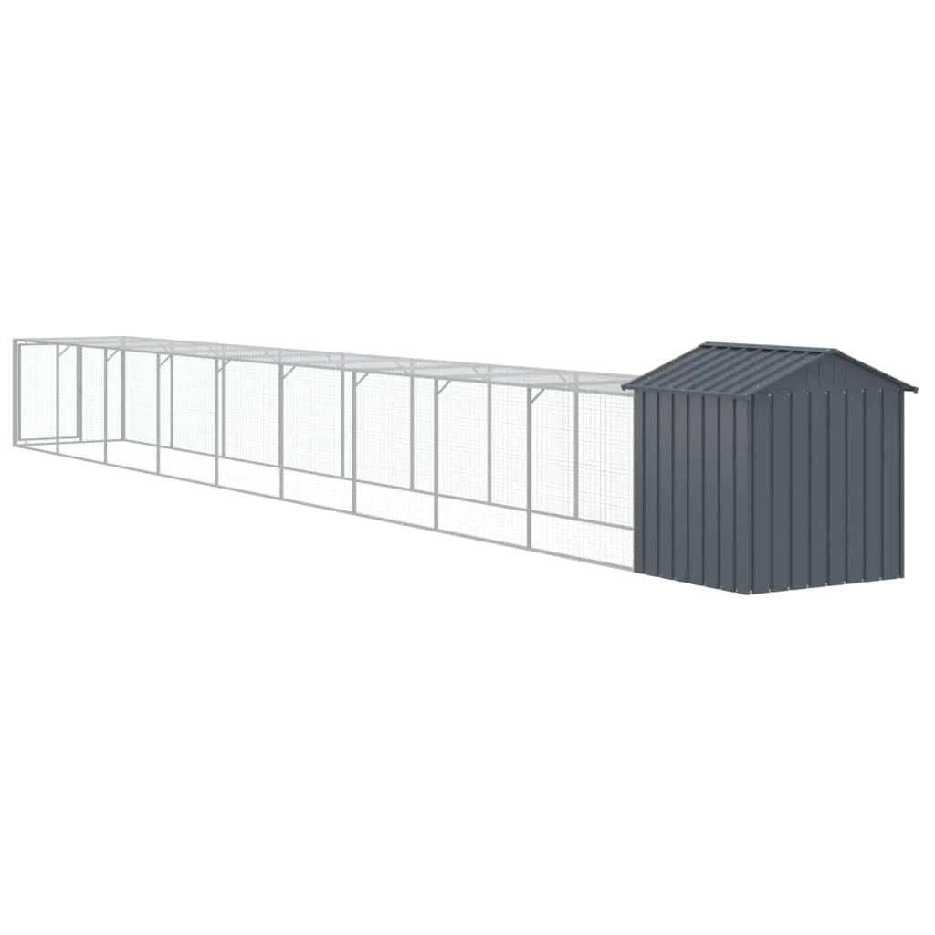 Recinto per pollaio con recinto per galline 117 x 1017 x 123 cm in acciaio zincato antracite 02_0043944