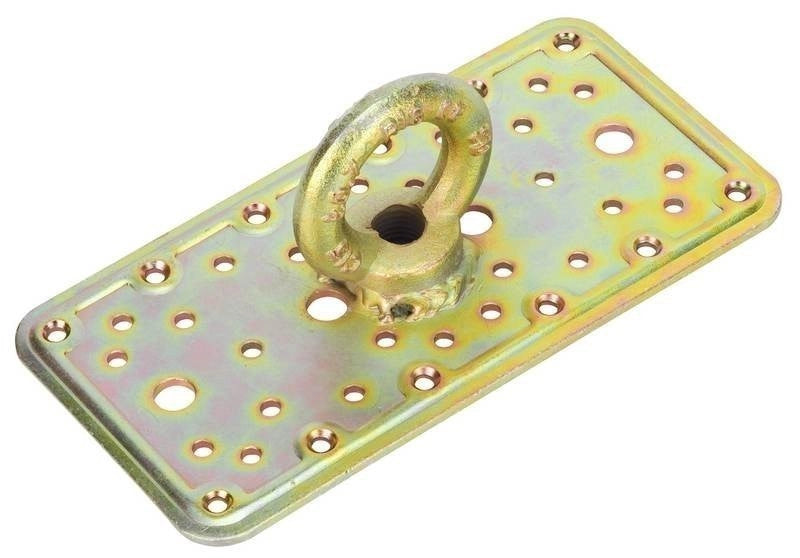 PIASTRA ACCIAIO CON OCCHIOLO 4PZ PER FISSAGGIO TRAVI LEGNO 100X200
