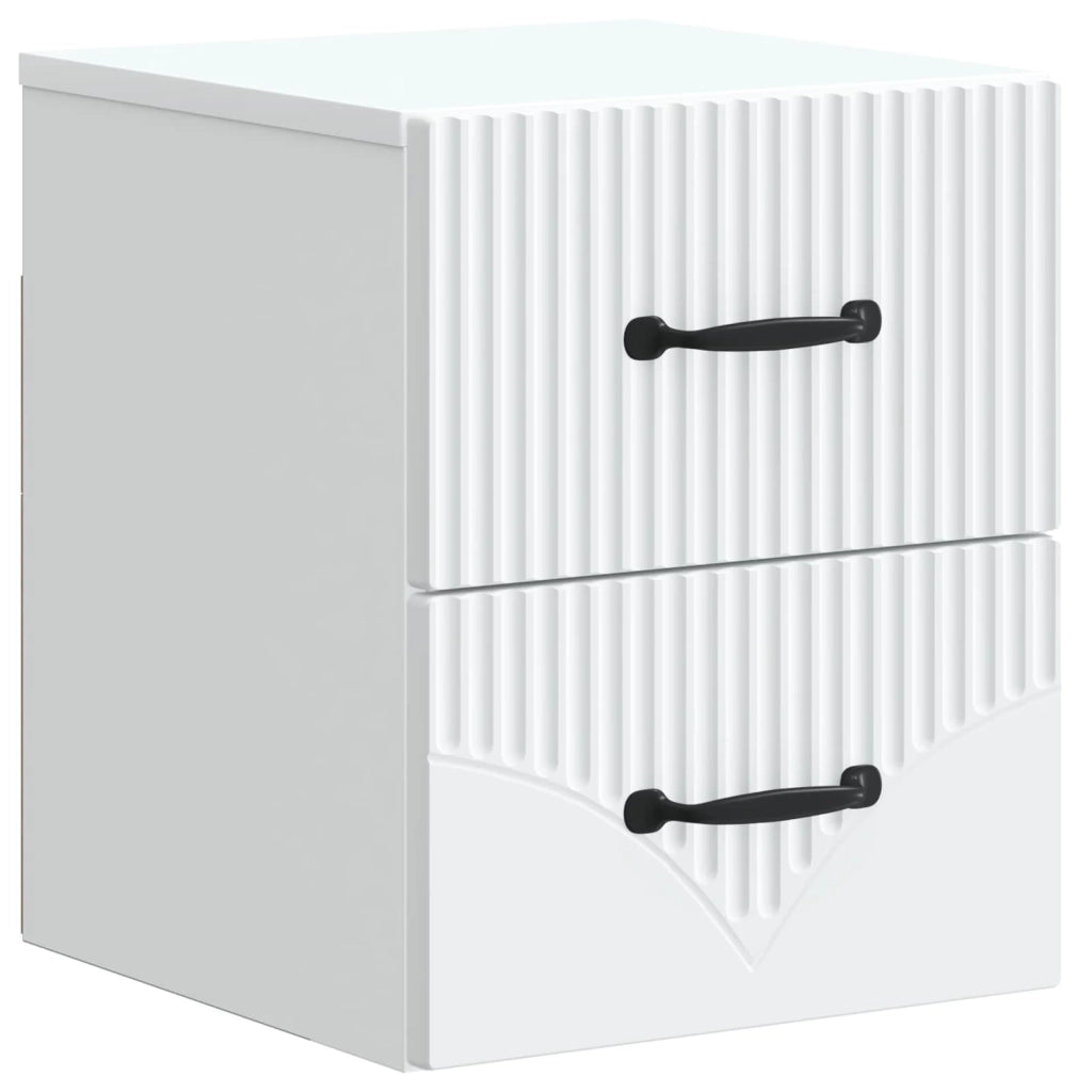 Mobiletto da notte a muro 2 pz Bianco 34,5 x 33 x 40 cm 898976