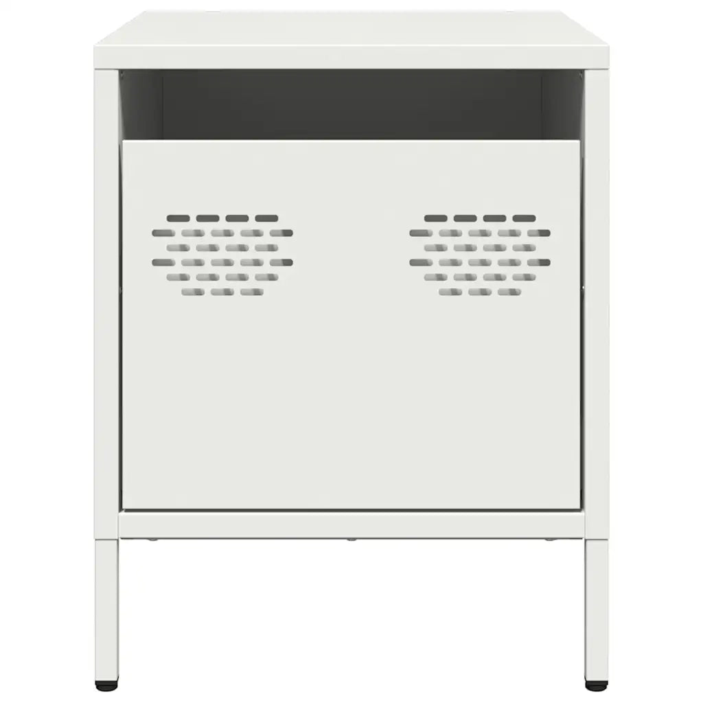 Comodino Bianco 35x39x43,5 cm in Acciaio