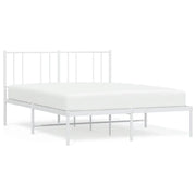 Letto matrimoniale | Letto per adulti | Giroletto con Testiera in Metallo Bianco 120x200 cm