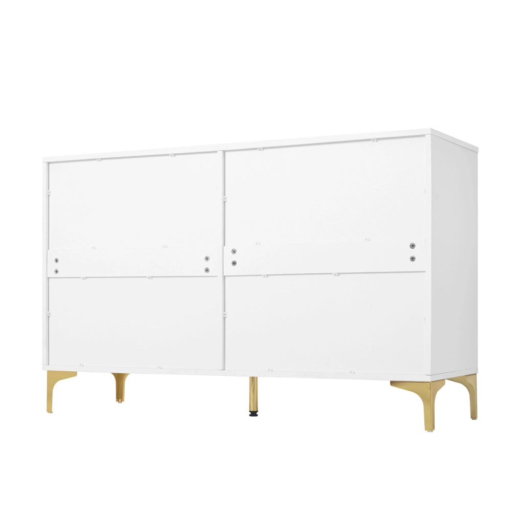 Cassettiera a 6 cassetti in MDF bianca; 120 x 40 x 76 cm