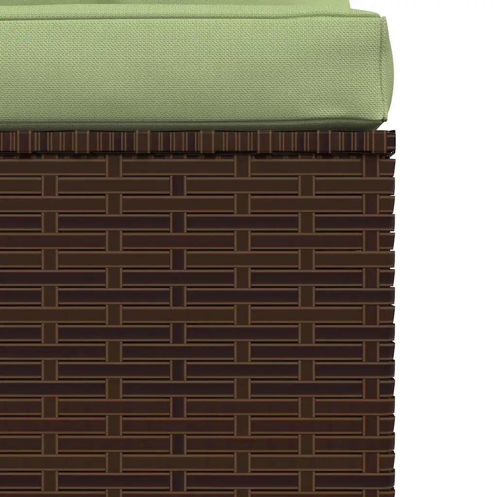 Set Mobili da Giardino 4 pz con Cuscini in Polyrattan Marrone 317562