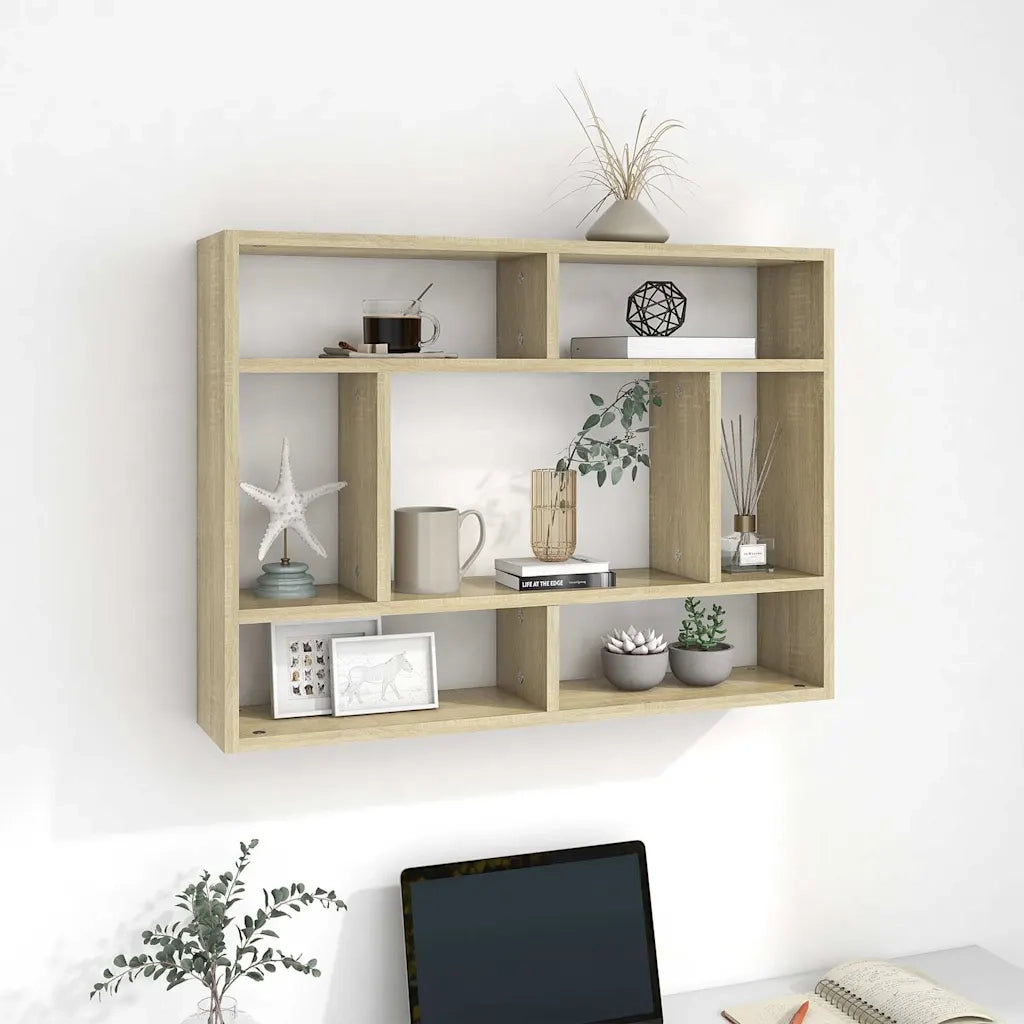 Scaffale a Parete Rovere Sonoma 75x16x55 cm Legno Multistrato 803005