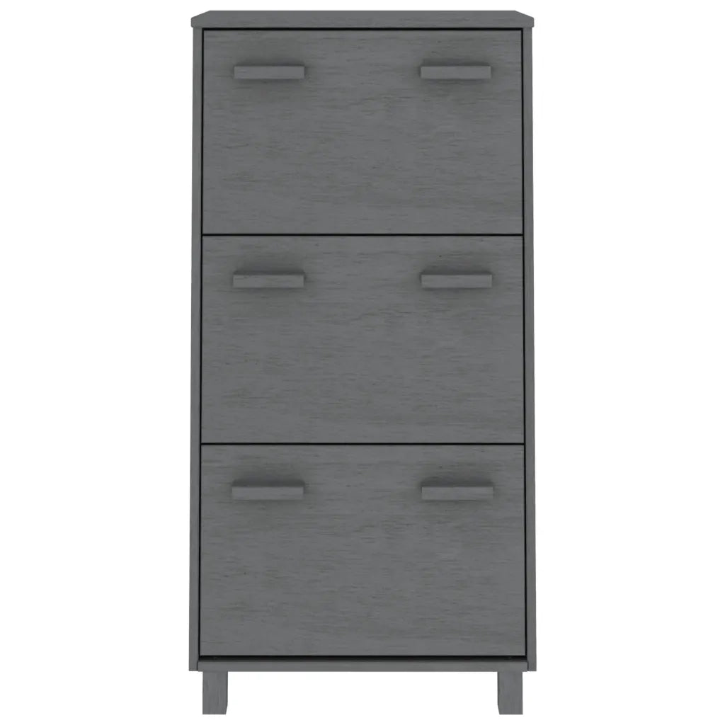 Scarpiera HAMAR Grigio Scuro 59,5x35x117 cm in Legno di Pino