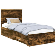 Letto singolo | Letto per adulti | Struttura del letto Rovere fum¨¦ 90 x 190 cm Legno multistrato