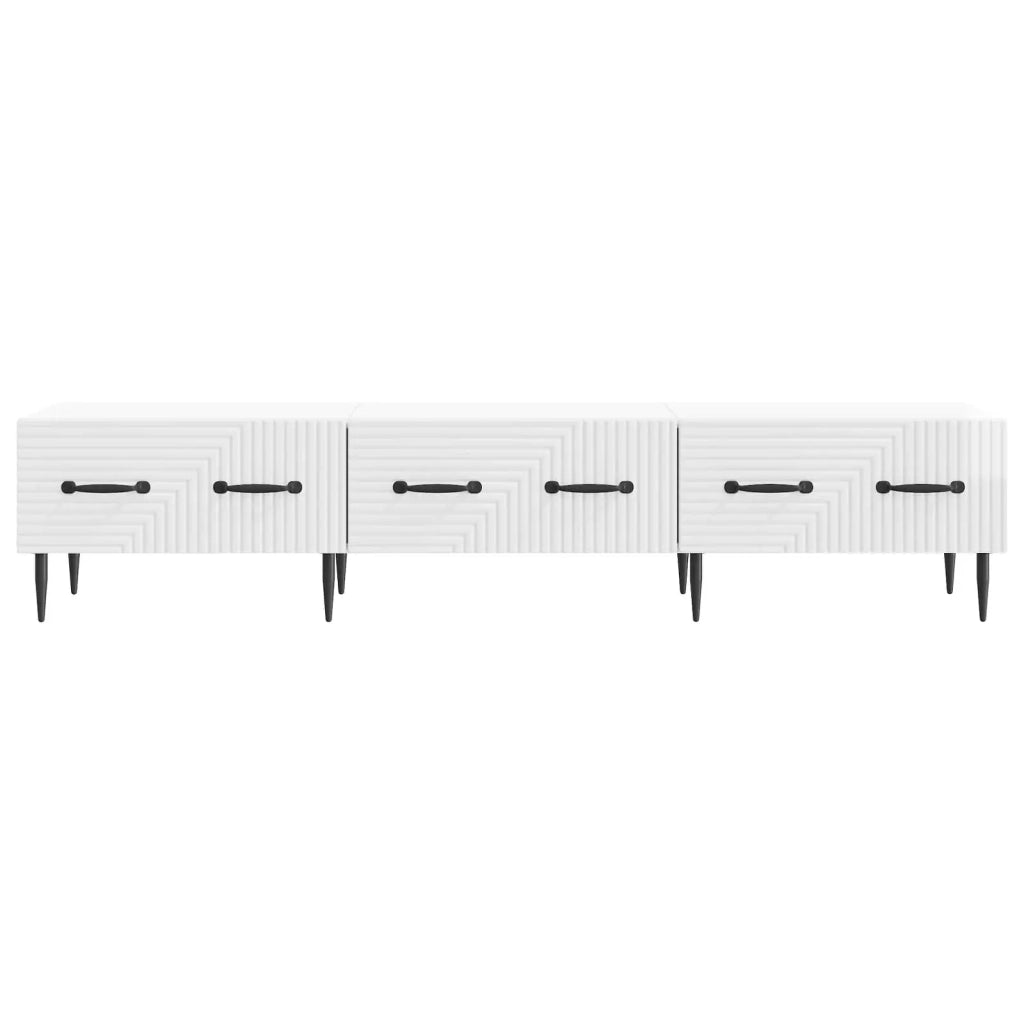 Mobile TV Bianco Lucido 147 x 34,5 x 30 cm Legno ingegnerizzato 894939