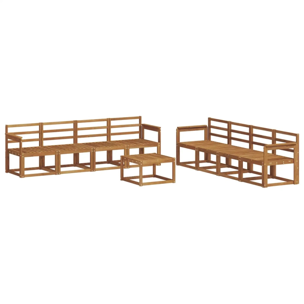Set di divani da esterno 9 pcs Naturale