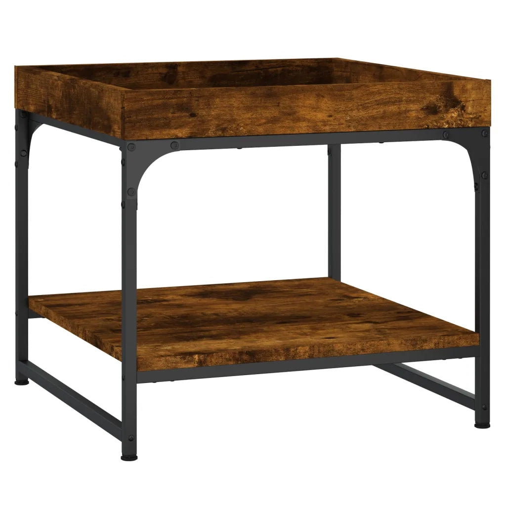 Tavolino Salotto Rovere Fumo 49,5x49,5x45 cm Legno Multistrato 832810