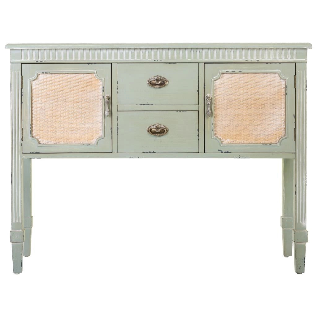 Credenza in legno verde 108x36x82h