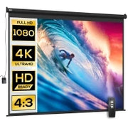 Schermo per Proiettore 120" Formato 4:3 Regolabile con Telecomando, 244x183cm, Nero