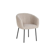Sedia SIVIGLIA – Tessuto bouclé sabbia – Piedi in metallo nero – H79 x L57 x P62 cm