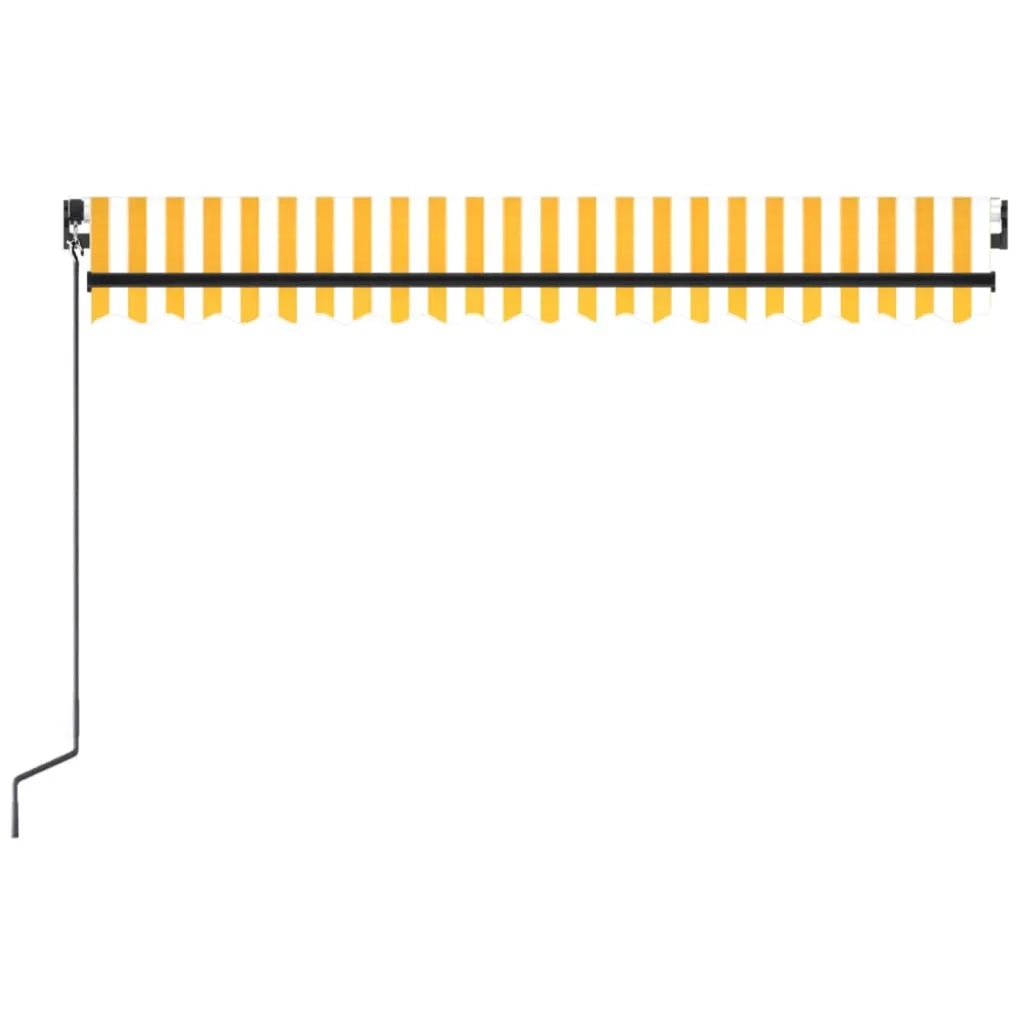 Tenda da Sole Retrattile Manuale 450x300 cm Gialla e Bianca cod mxl 57742