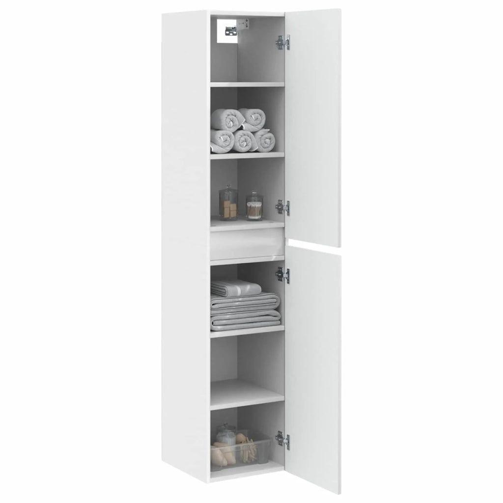 Mobiletto da Bagno a Muro Bianco 33 x 34,5 x 160 cm