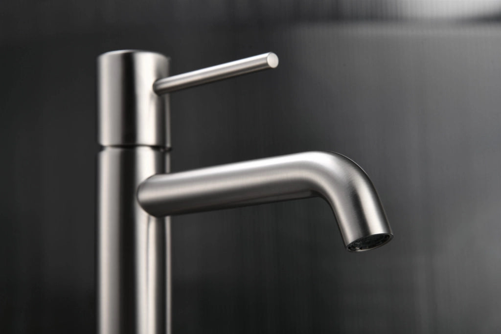 IMEX Miscelatore lavabo monocomando Monza in ottone/zama, nickel spazzolato, cartuccia ceramica Ø26 mm, tubi flessibili 3/8, Imex-BDM039-1NQ