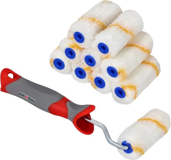 Set di 10 pennelli, filo di rame, 70 mm, con manico in gomma, pennello, spazzola rotativa, spazzola rotativa per lavori di verniciatura e rinnovo