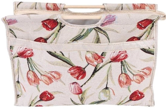Borsa di stoccaggio per fili di seta - Borsa per spesa / Borsa per weekend - Leggera e impermeabile - Con cerniera - Maniglia in legno - Grande capacità