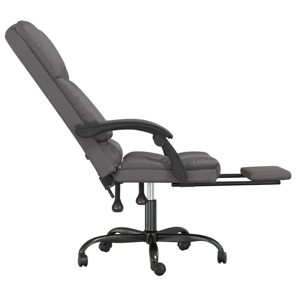 Poltrona da Ufficio Massaggiante | Sedia Relax Reclinabile Grigio Similpelle