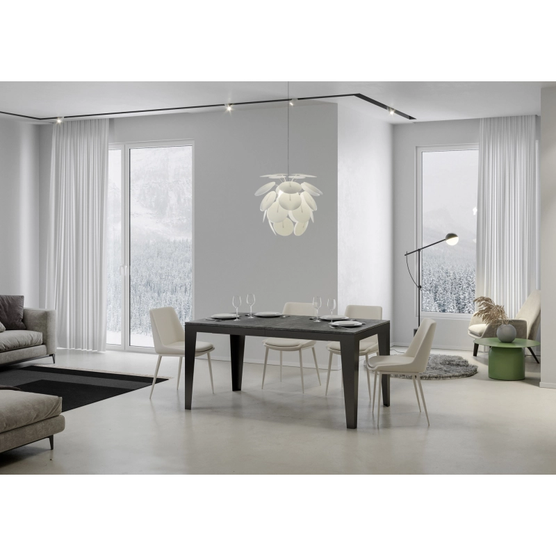 Tavolo allungabile 90x160/420 cm Flame Evolution telaio Antracite - Cemento