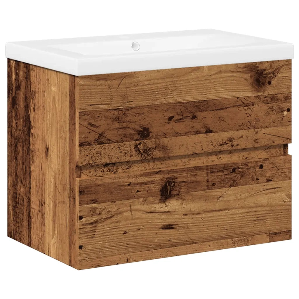 Mobile con Lavabo Integrat-Armadietto da Cucina-Lavandinoo Legno Antico 962752