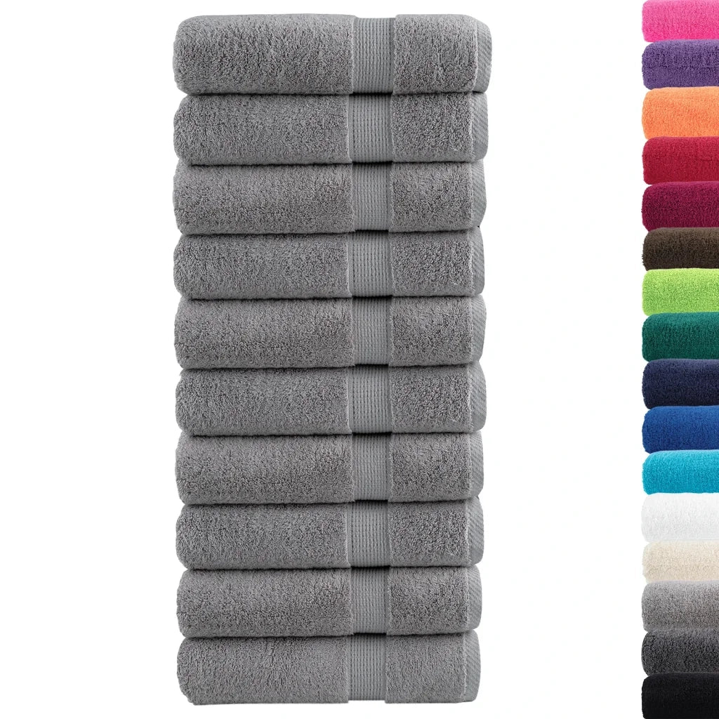 Asciugamani da Doccia SOLUND 10 pz Grigi 70x140 cm 600gsm
