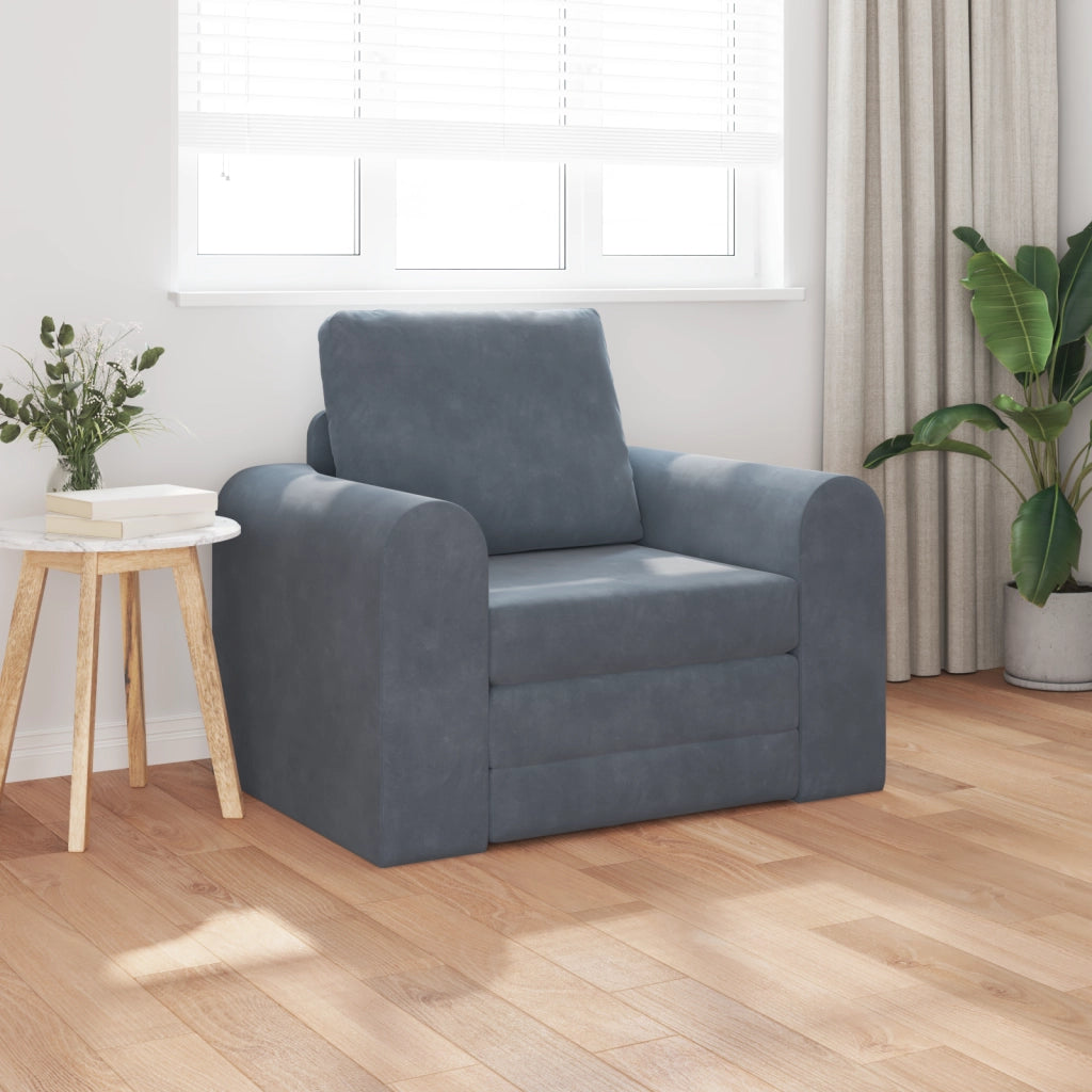Divano Letto 2-in-1 Grigio Scuro 98x71x83 cm in Poliestere