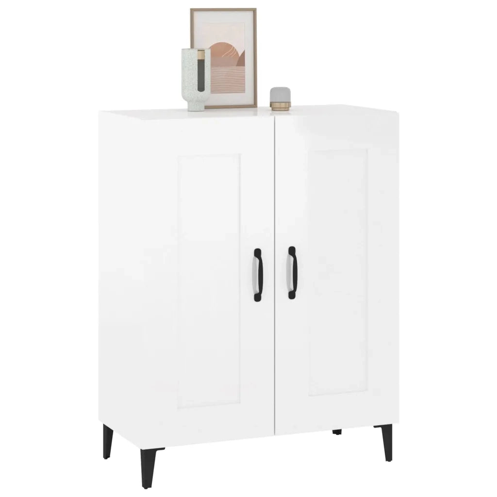 Credenza-Buffet-Armadio da cucina 69,5x34x90 cm in Legno Multistrato Bianco Lucido 266137