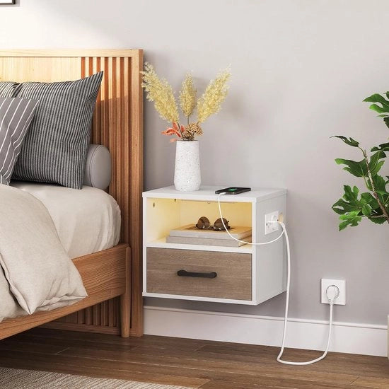 Casella notturna - Mobili da camera da letto - Tavolo da notte universale - tavolo da notte 27D x 38L x 32,5H centimetri
