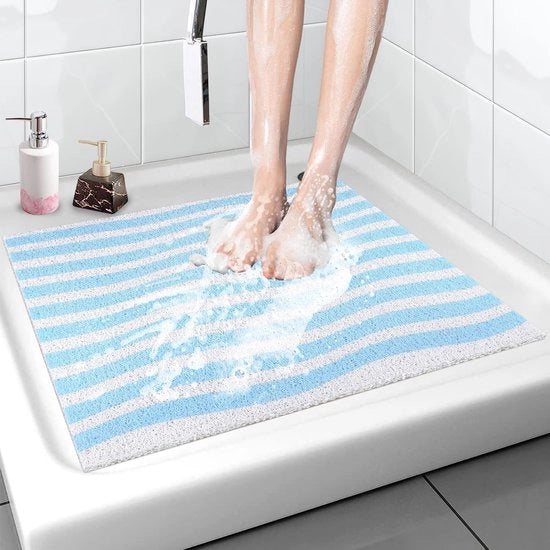 Matte da bagno antiscivolo con drenaggio, 60 x 60 cm, morbida, confortevole con masseggio a spugna PVC per ambienti umidi, evaporazione rapida