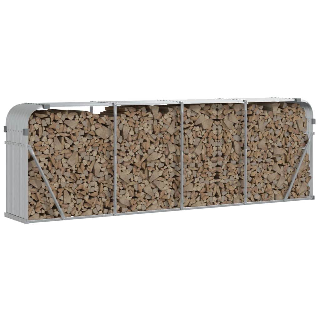 Portalegna argento 300 x 45 x 100 cm acciaio zincato Argento 02_0043794