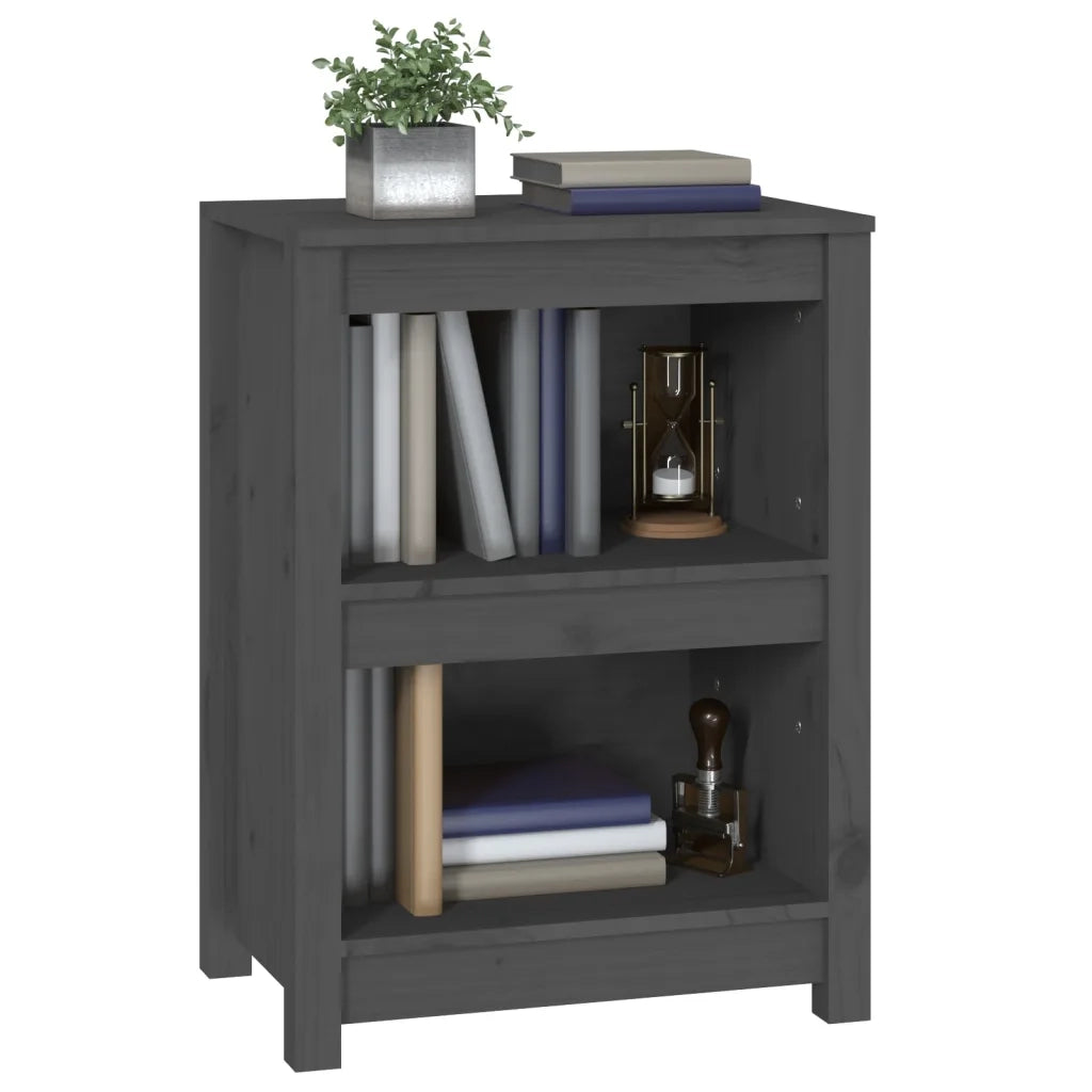Libreria Grigia 50x35x68 cm in Legno Massello di Pino 821701