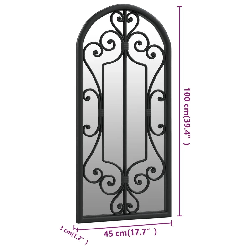 Specchio Nero 100x45 cm Ferro per Uso Interno 3093544