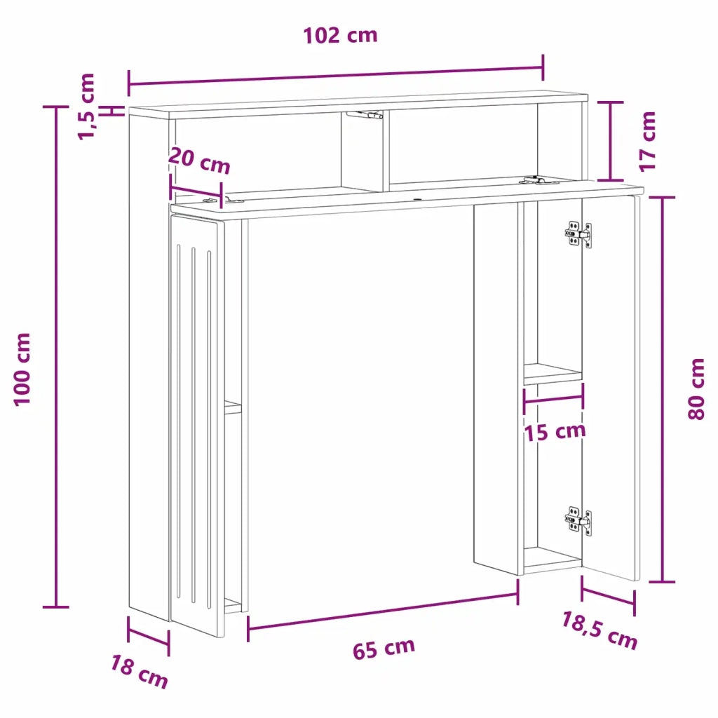 Cornice per camino Nero 102 x 18 x 100,5 cm 8006607