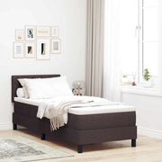 Letto a molle con materasso Marrone Scuro 80 x 200 cm Tessuto