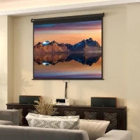 Telo Proiettore 100" Regolabile con Montaggio a Soffitto e Parete, Formato 4:3, 203x152cm, Bianco e Nero
