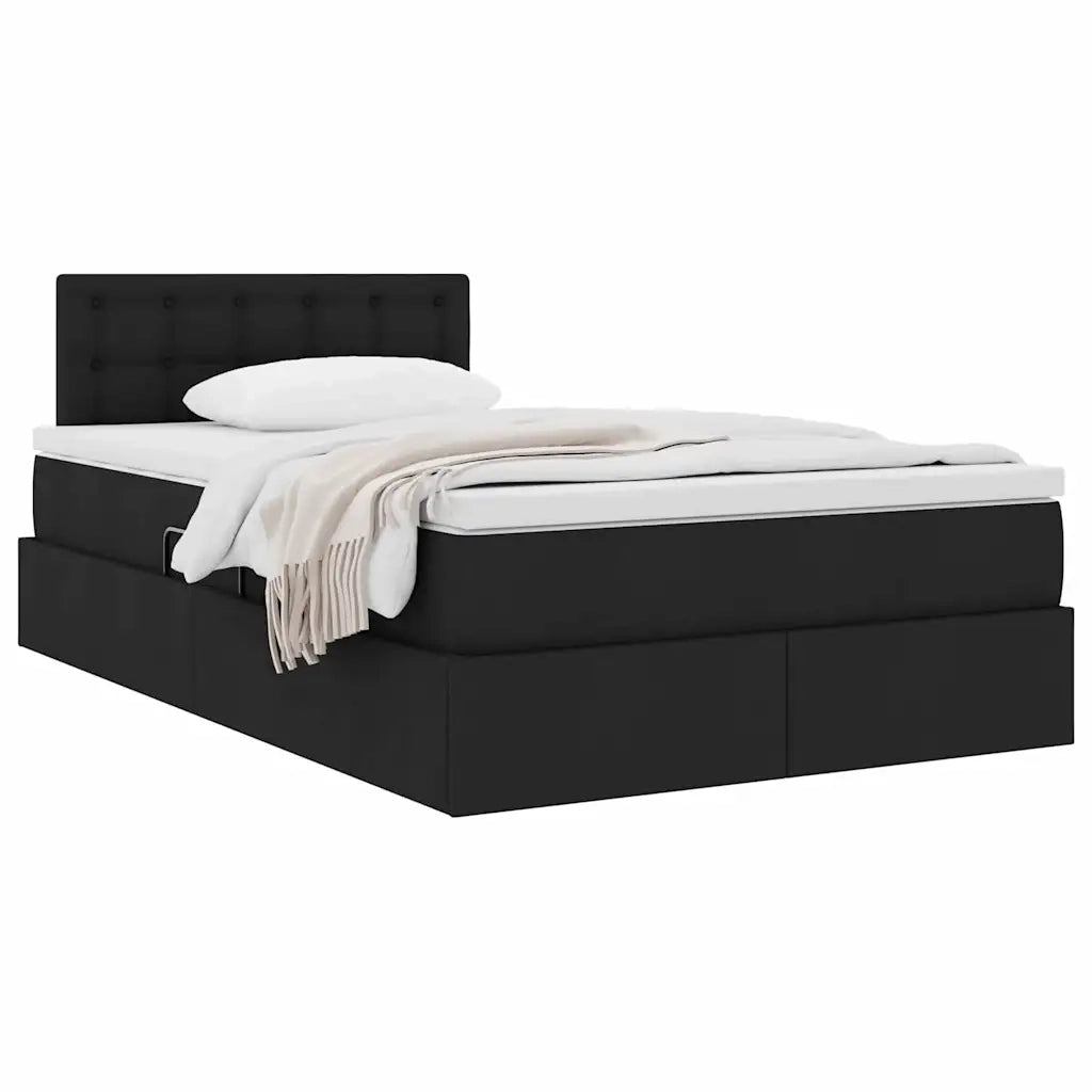 Letto con contenitore e materasso Nero 120 x 190 cm 3370622