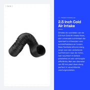 Sistema di Ingresso di Aria Fredda Universale - Tubo in Silicone Flessibile da 2,5 Pollici - 63mm - Accessorio per Auto - Miglioramento delle Prestazioni Motori