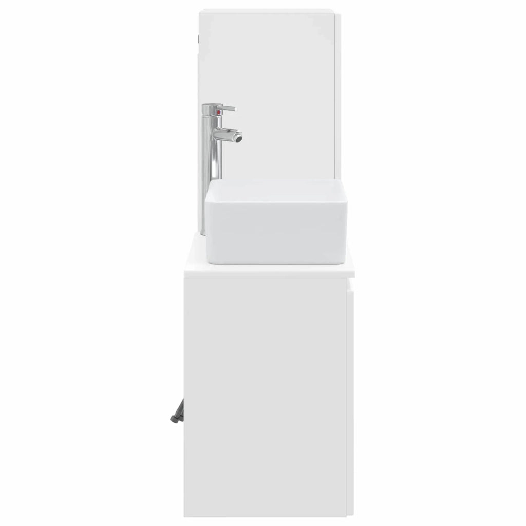Set di mobili per il bagno 2 pz Bianco Lucido 3406127