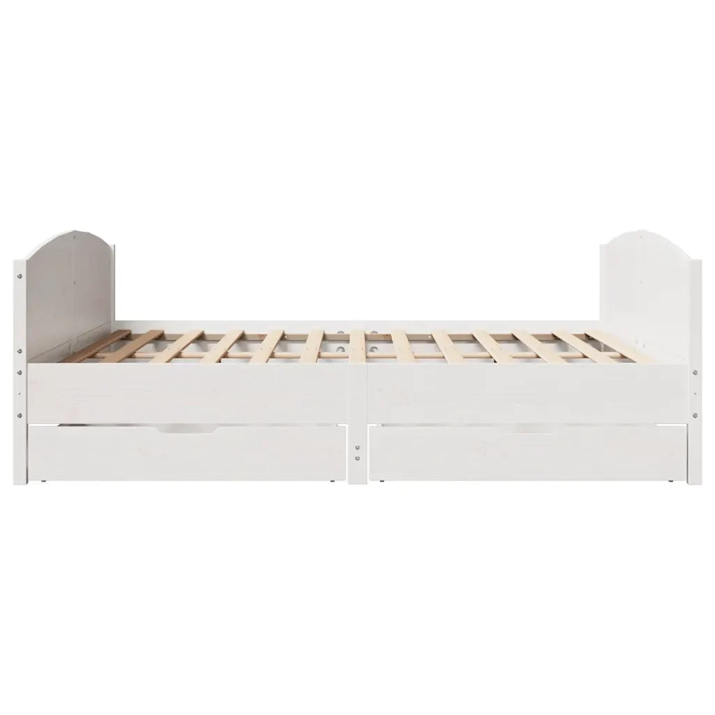 Letto senza Materasso Bianco 180x200 cm Legno Massello di Pino