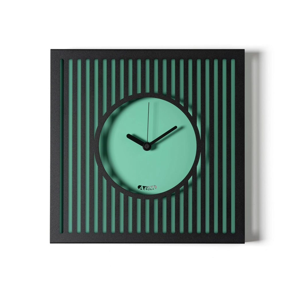 Orologio da parete elegante Tiffany piccolo Nero,verde acqua