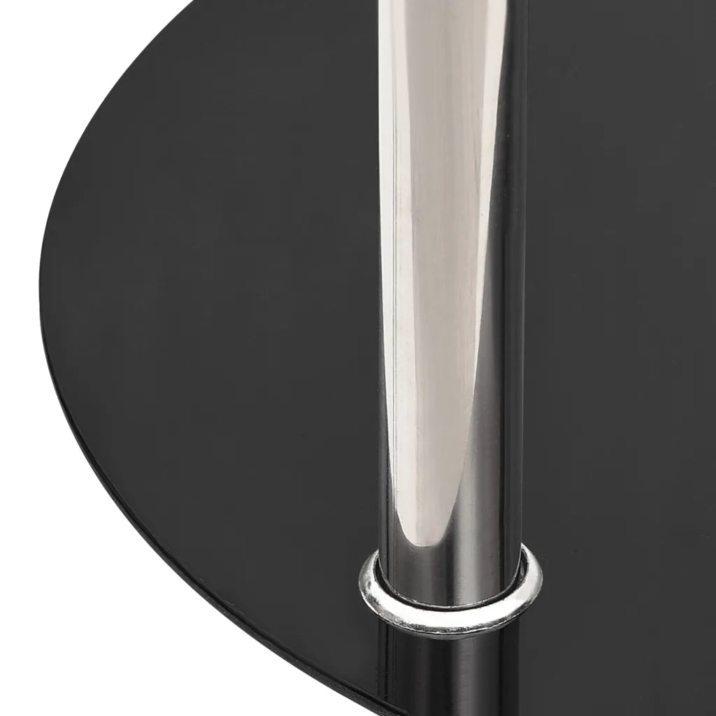 Tavolino a 2 Livelli Trasparente e Nero 38cm in Vetro Temperato 322788
